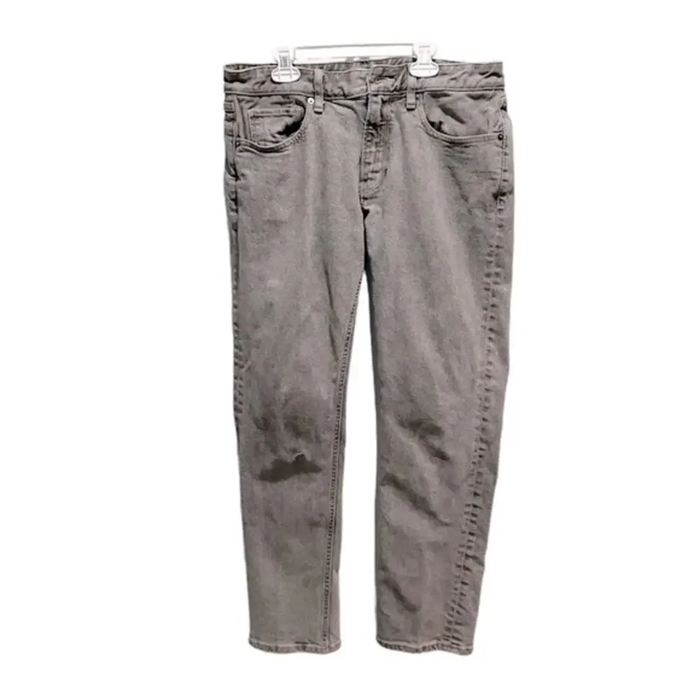 Bonobos Slim Grey Gray Mens Jeans 32 x 30 Casual Organic Cotton Blend Distressed